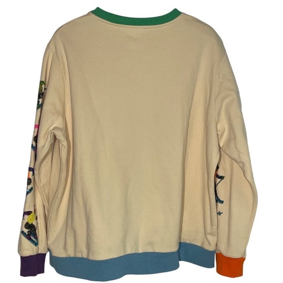 Queen of Sparkles Ski Sequin Sleeve Sweatshirt Large HTF Sold Out Bling - Picture 10 of 11